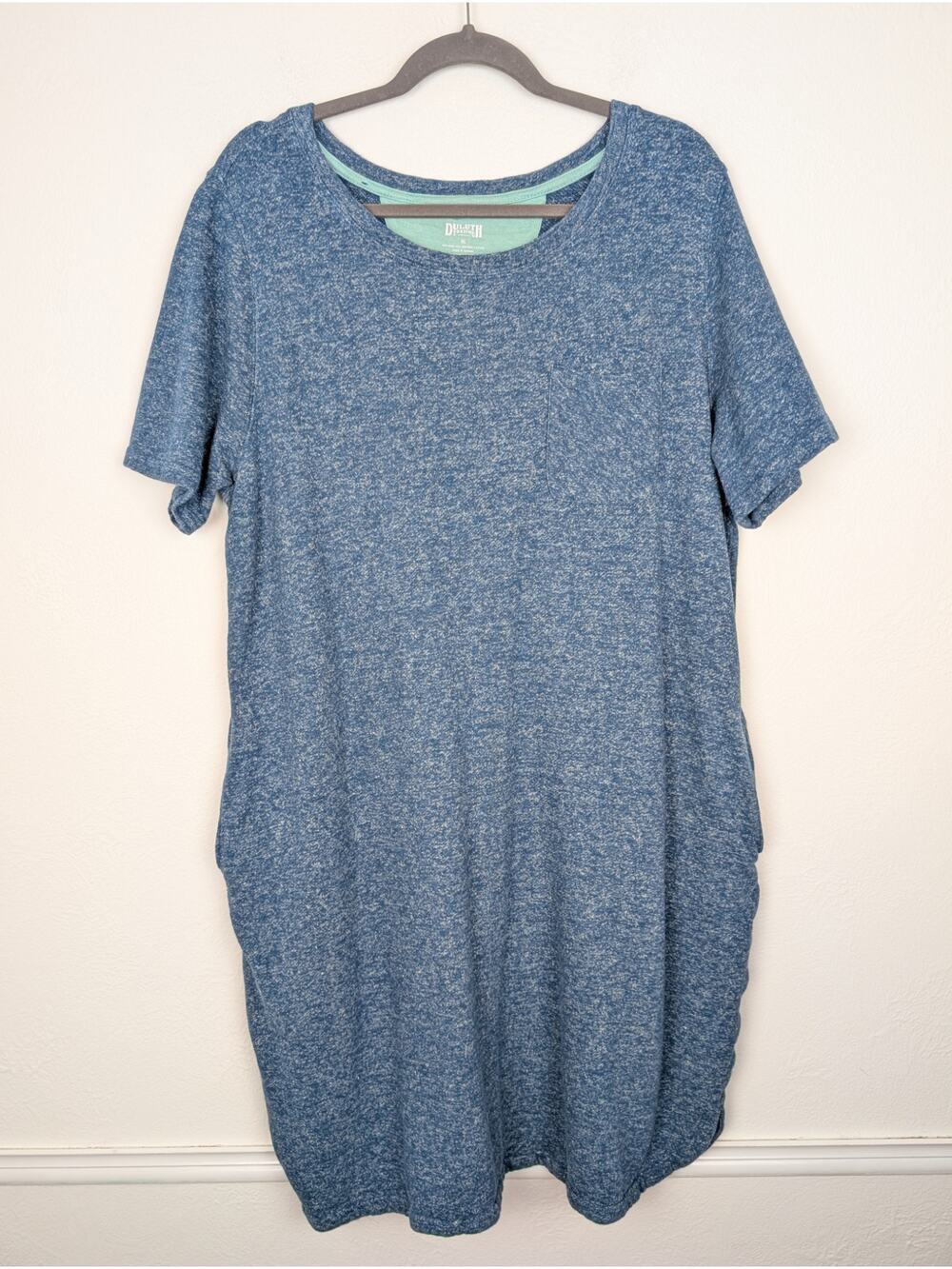 Duluth Trading Co Dress Hemp Organic Cotton Outdoor Knit Pockets Blue Size XL